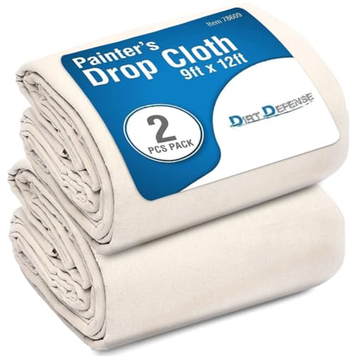 DIRT DEFENSE 9x12ft canvas drop cloth set