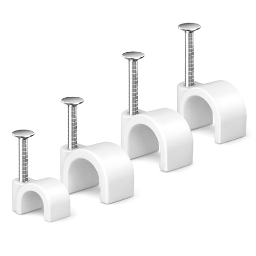 Easytle 200 Pcs White Round Cable Wire Clips