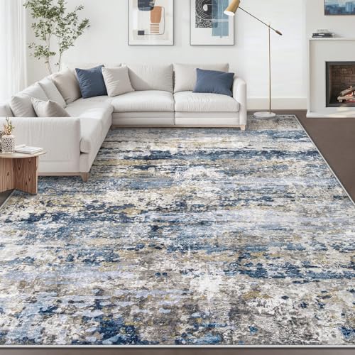 pmtsns 8x10 abstract rug blue grey brown