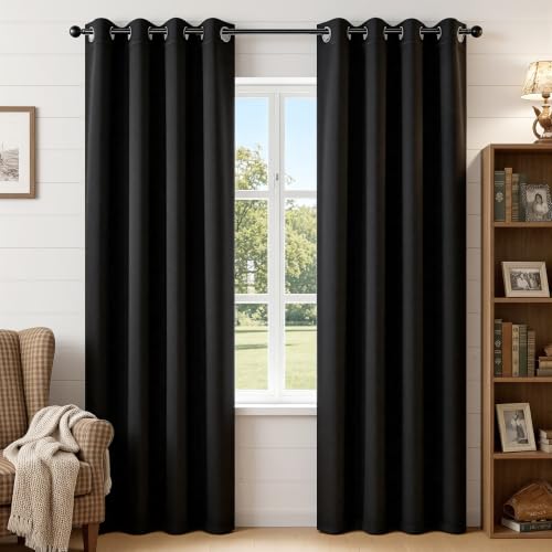 Joydeco Blackout Curtains 52x84 Black view
