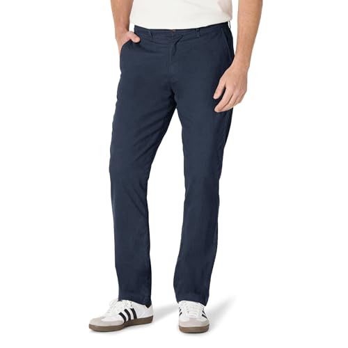 Essentials navy athletic-fit chino pants front view