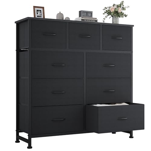 OLIXIS 9 Drawer Black Dresser front view