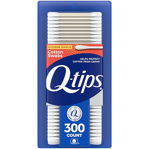 Q-tips Antimicrobial Cotton Swabs 300 count box front