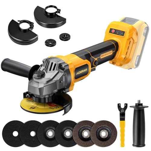 Aiderar 4-1/2 inch Cordless Angle Grinder side view