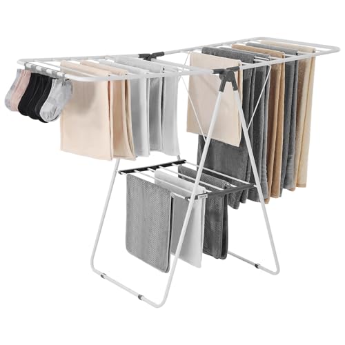 VEVOR 2-Tier Foldable Laundry Drying Rack front view