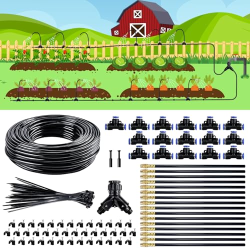 GCNBCNB 100 Ft Drip Irrigation System kit components