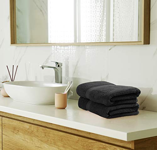 Full 8 piece black towel set layout