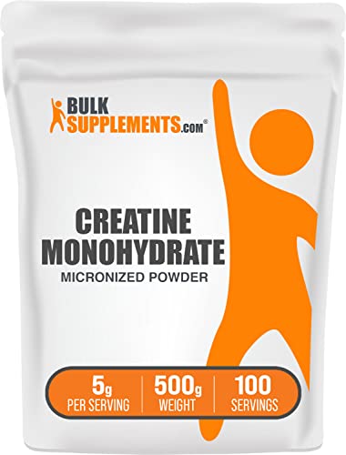 BulkSupplements Creatine Monohydrate Powder 500g front label