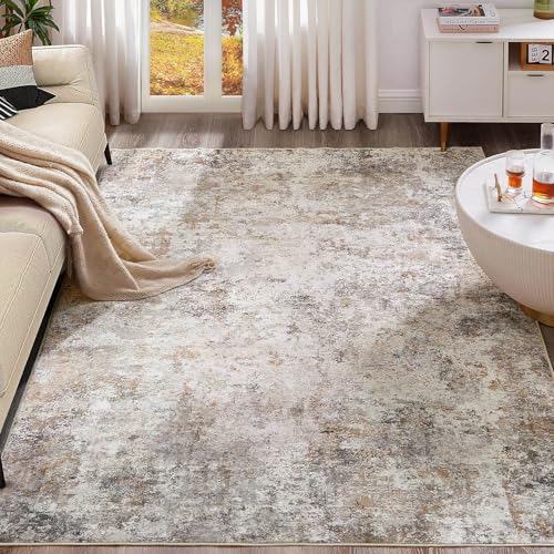 UERMEI 8x10 Area Rug brown grey abstract view