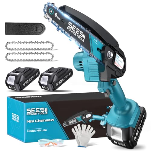 Seesii M6 Lite blue cordless mini chainsaw