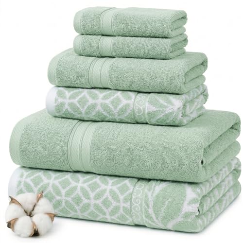 Modern Threads 6 Piece Bath Towel Set folded