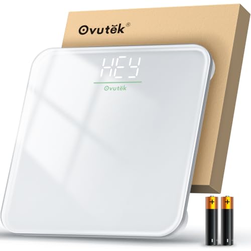 Ovutek VWS330 white digital bathroom scale front view