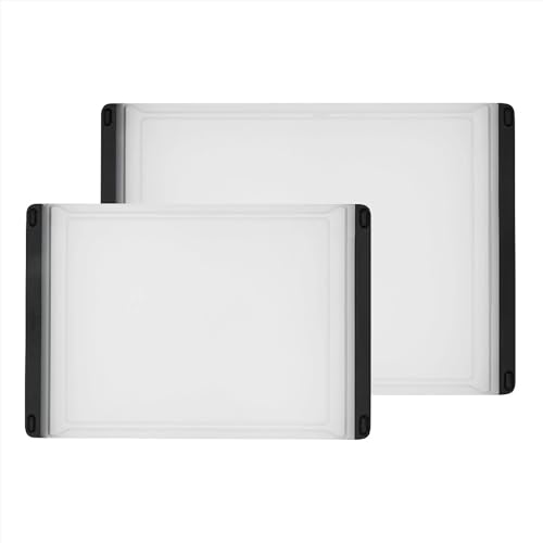 OXO Good Grips 2-Piece Plastic Cutting Board Set in white
