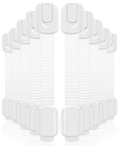Roocickee 10 pack cabinet locks white