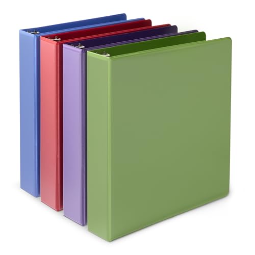 Basics 3 Ring 1.5 inch Binders 4-Pack
