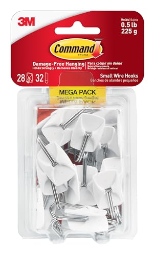 Command Small White Wire Hooks retail packaging