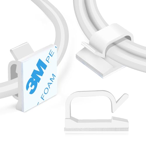 XHF 120PCS Adhesive Cable Clips white package