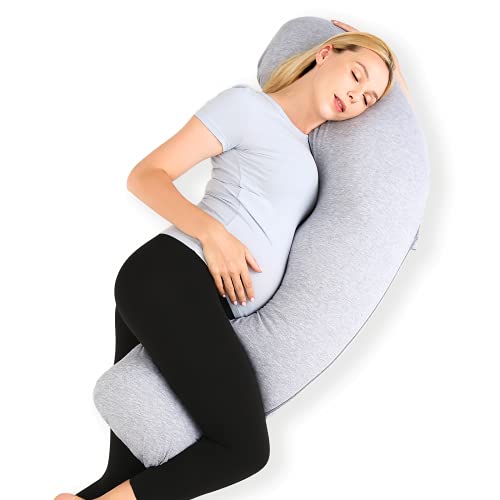 Momcozy J Shaped Pregnancy Pillow side view