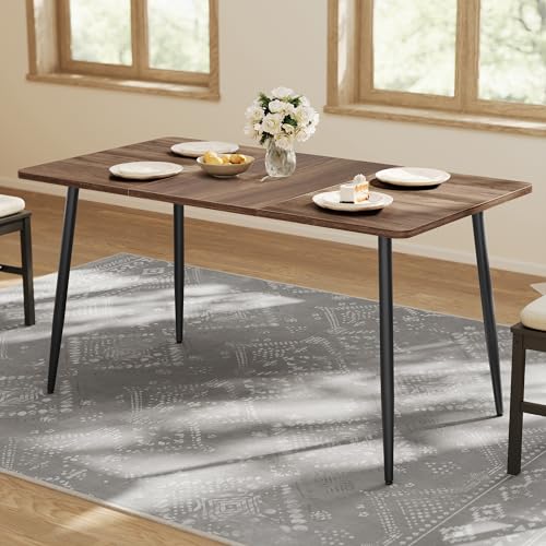 VASAGLE 55.1 inch dining table in natural walnut