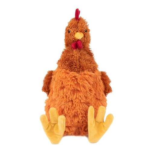 Best Pet Supplies Interactive Squeaky Dog Toy Crinkle Chicken Brown