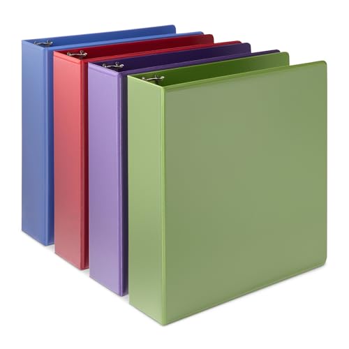 Basics 2-inch 3-ring binder 4-pack set