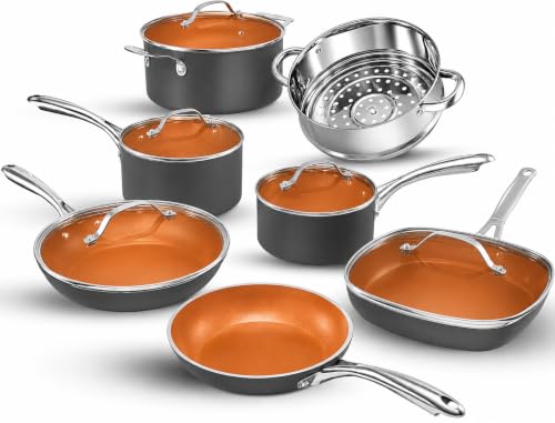 GOTHAM STEEL 12 Pc Ceramic Cookware Set overview
