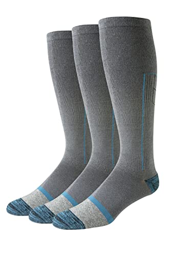 Essentials Men's Knee High Graduated Compression Socks grey side view