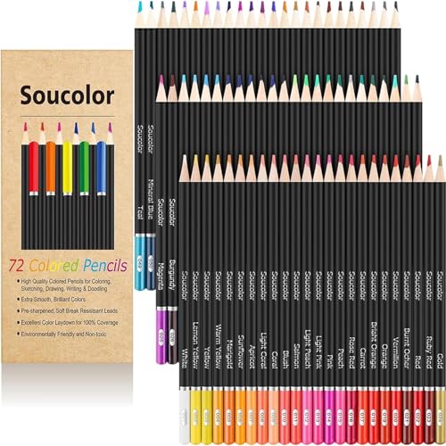 Soucolor 72 colored pencils box