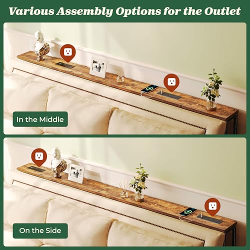 Top down view of two combined sofa tables