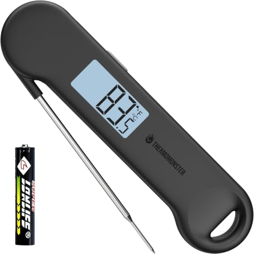 ThermoMonster 0.5 Sec Instant Read Meat Thermometer Black