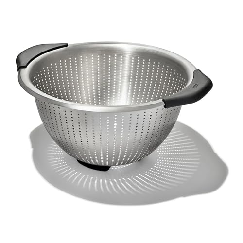 OXO Good Grips 5 Qt stainless steel strainer front view