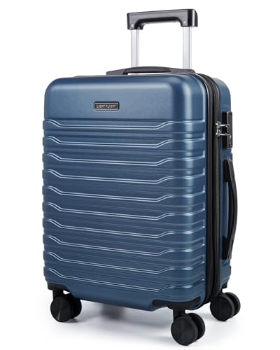LIGHT FLIGHT blue carry on luggage front view