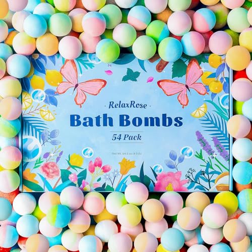 RelaxRose 54 count bath bomb gift set