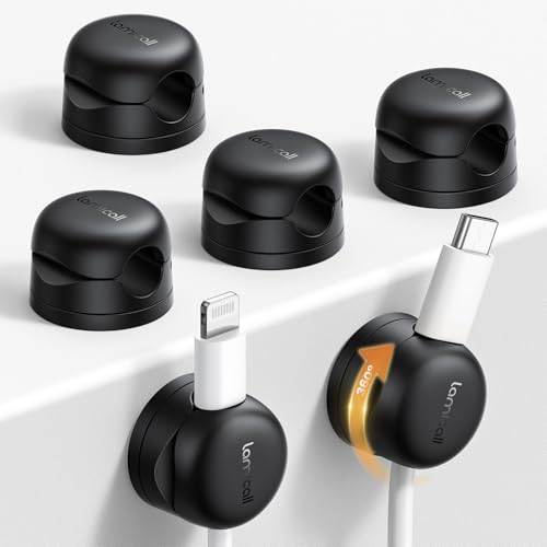 Lamicall 6 Pack Rotatable Cord Organizer black
