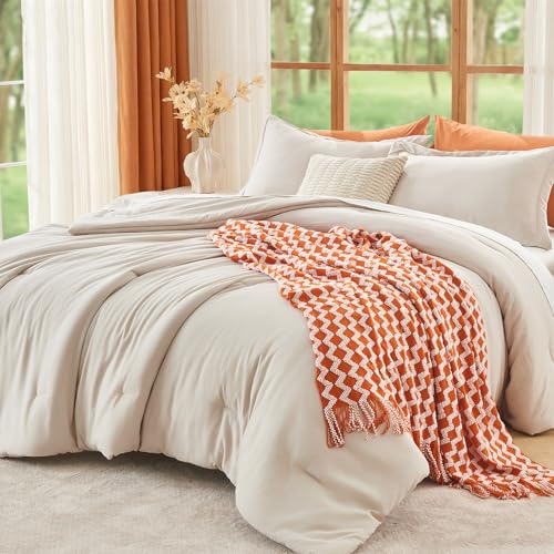 MUXHOMO queen beige comforter set