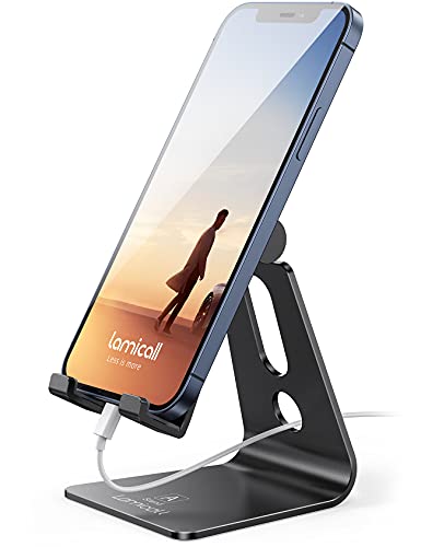 Lamicall Aluminum Cell Phone Stand Black profile