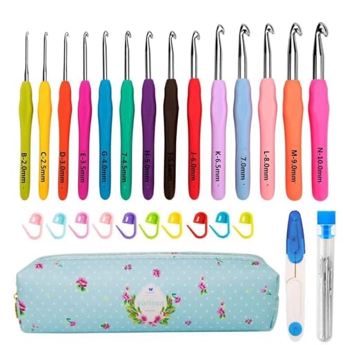 Yarniss 14-size crochet hook set in case