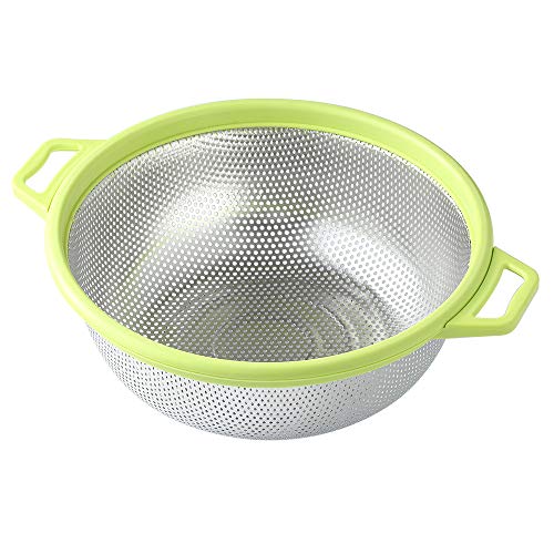 HiramWare green stainless steel colander