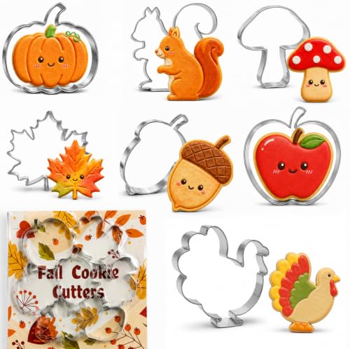 OHOME 7PCS stainless steel fall cookie cutters