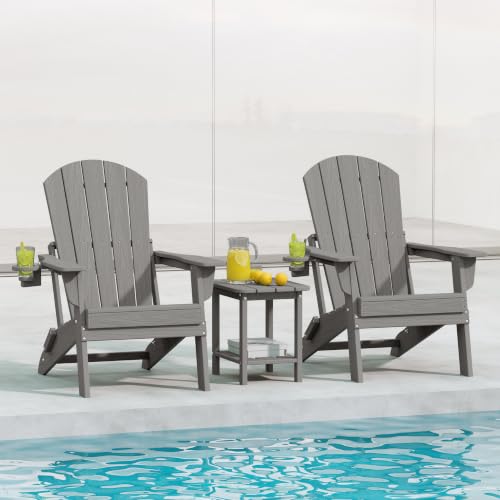 EcoVida Outdoors Adirondack Chair set of 2 with coffee table