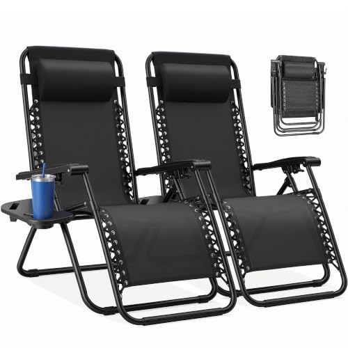 NEWBULIG Zero Gravity Chairs Set of 2 black view