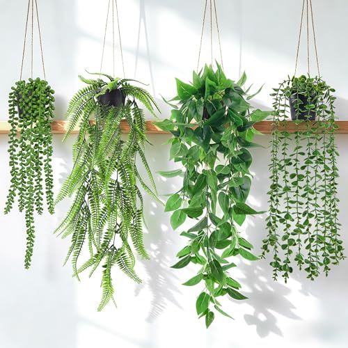 Der Rose 4Pcs Fake Hanging Plants collection