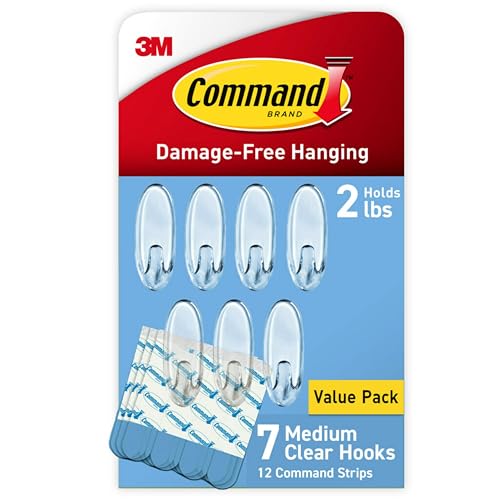 Command Medium Clear Hooks 7 pack front view