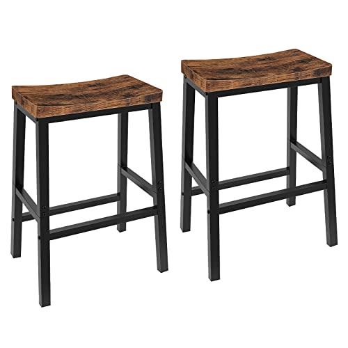 HOOBRO 23.6 inch saddle bar stools pair