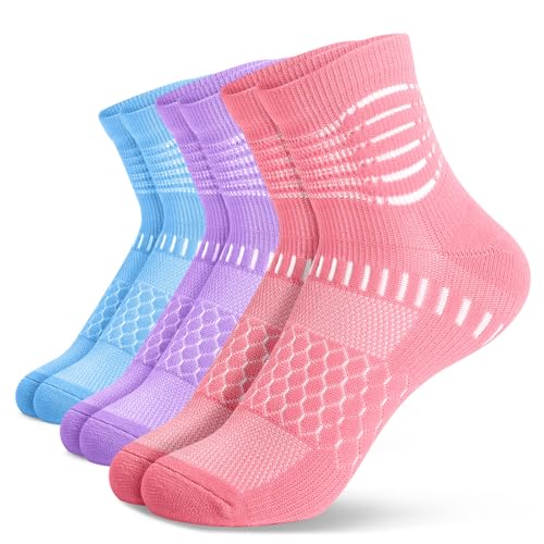 IRAMY Ankle Compression Socks Pink Purple Blue set
