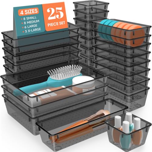 SpaceHacks 25 PCS Plastic Drawer Organizer set