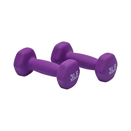 Basics 3 lb purple neoprene dumbbell pair