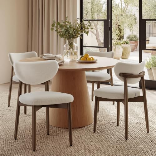 VASAGLE Wooden Dining Chairs set of 4 in Cappuccino Beige