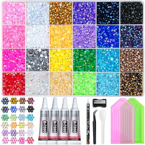 LOTWOW 35000 Pcs Resin Jelly Rhinestones Kit box