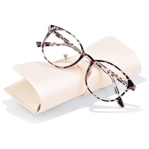 FONHCOO Blue Light Glasses Tortoise front view